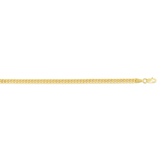 14k solid yellow gold 2.60 mm 24 inch Classic Miami Cuban chain (12.80 grams)