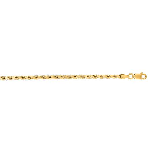 14k solid yellow gold 3.50 mm 22 inch Diamond Cut Rope chain (17.10 grams)