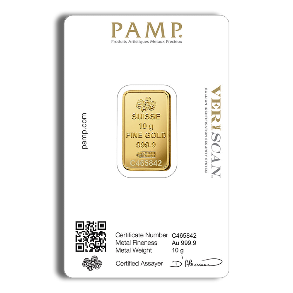 10 gram Gold Bar - PAMP Fortuna (Carded)