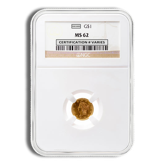 $1 Gold Liberty Type 1 - NGC MS62