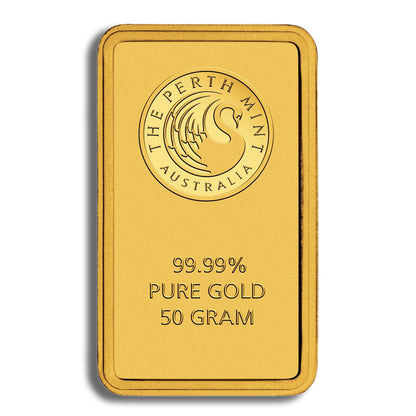 50 gram Gold Bar - Perth Mint (Carded)