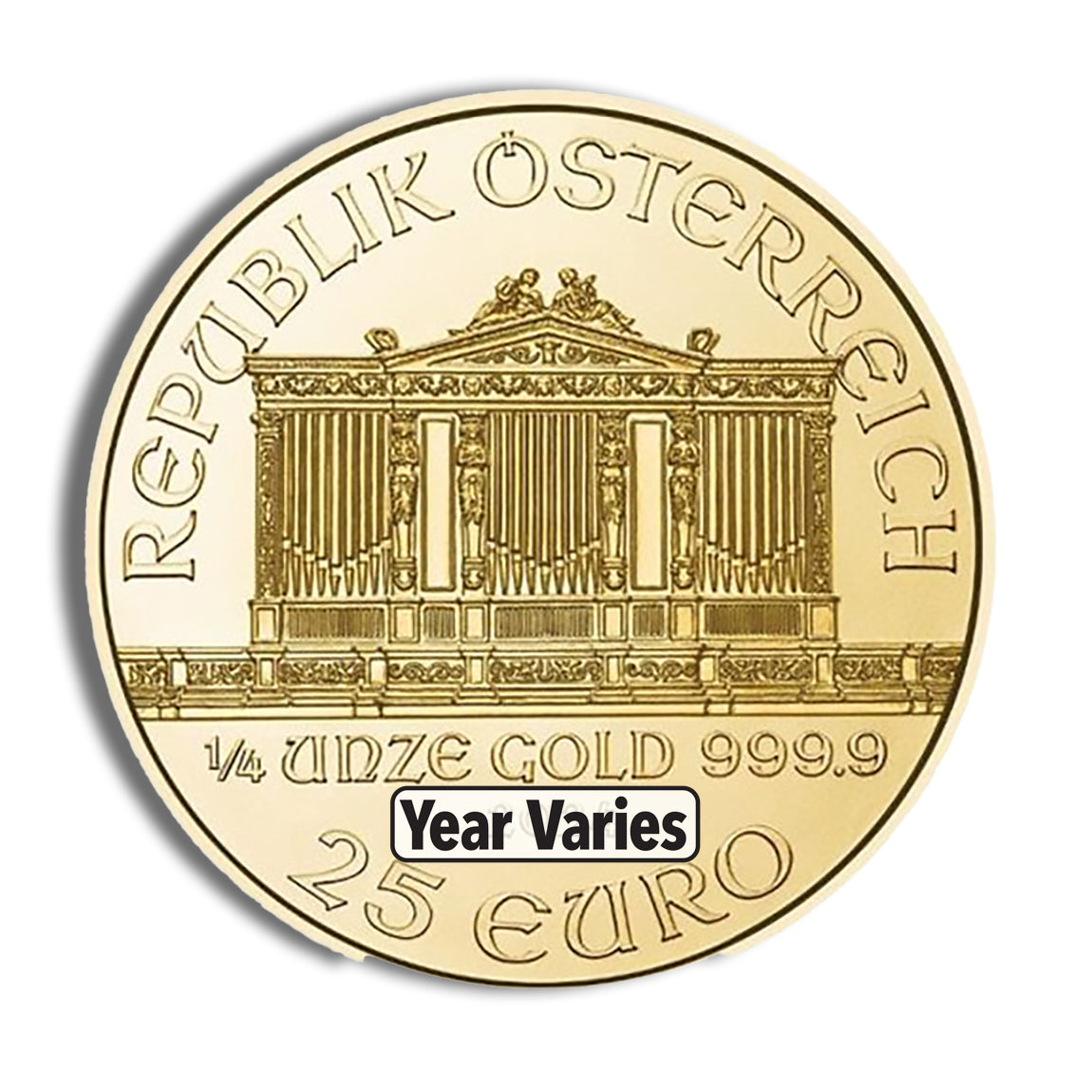 1/4 oz Austrian Philharmonic Gold Coin (Year Varies)