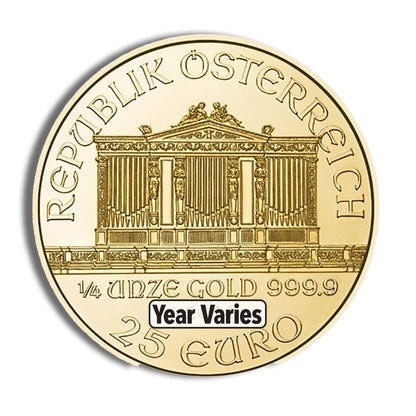 1/4 oz Austrian Philharmonic Gold Coin (Year Varies)
