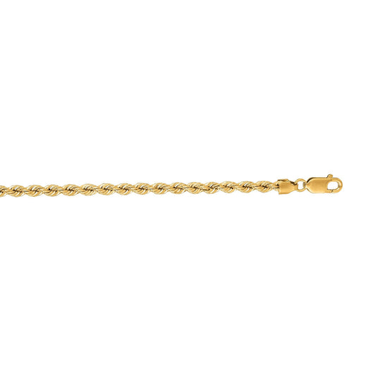 14k solid yellow gold 3.00 mm 24 inch Rope chain (19.50 grams)